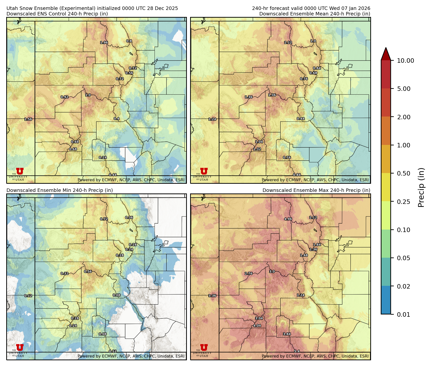 Click to enlarge the NAEFS precipitation Latest NAEFS total precipitation forecast