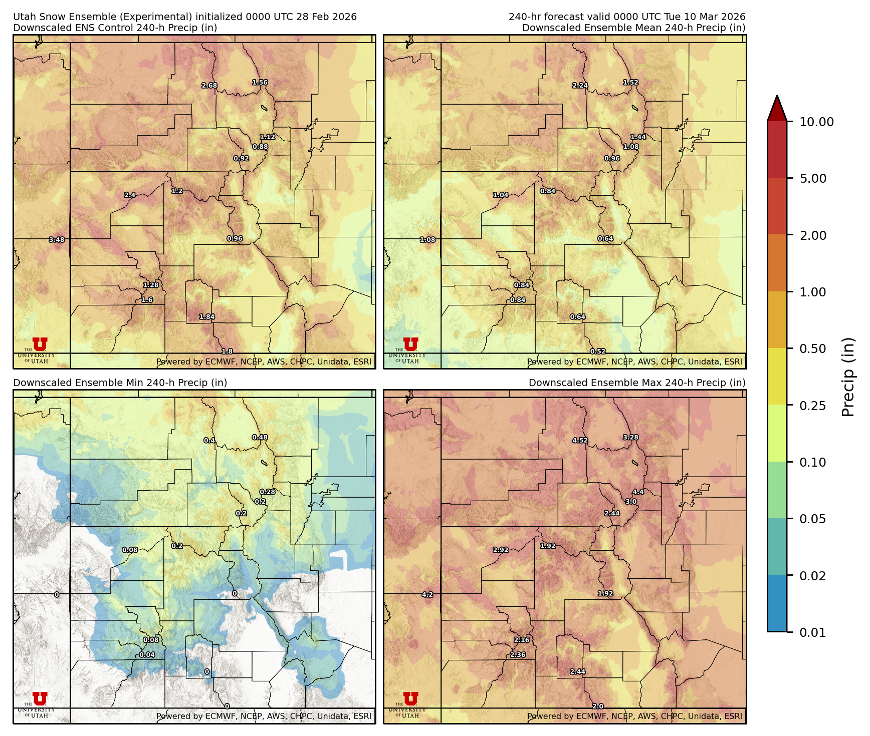 Click to enlarge the NAEFS precipitation Latest NAEFS total precipitation forecast
