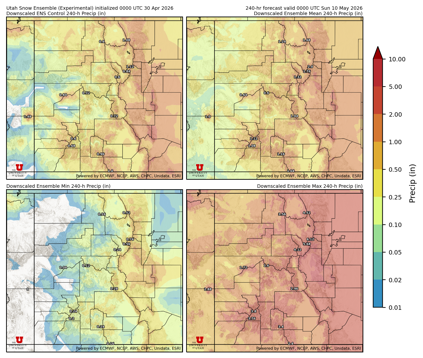 Click to enlarge the NAEFS precipitation Latest NAEFS total precipitation forecast
