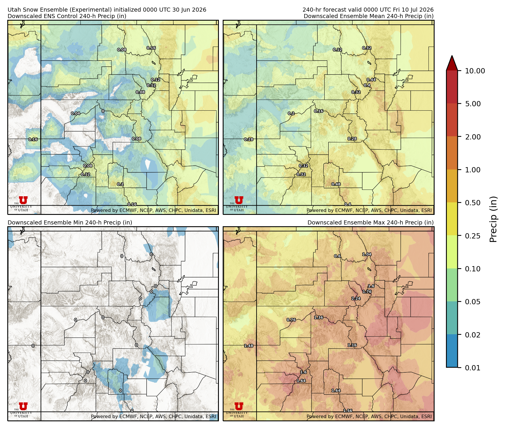 Click to enlarge the NAEFS precipitation Latest NAEFS total precipitation forecast