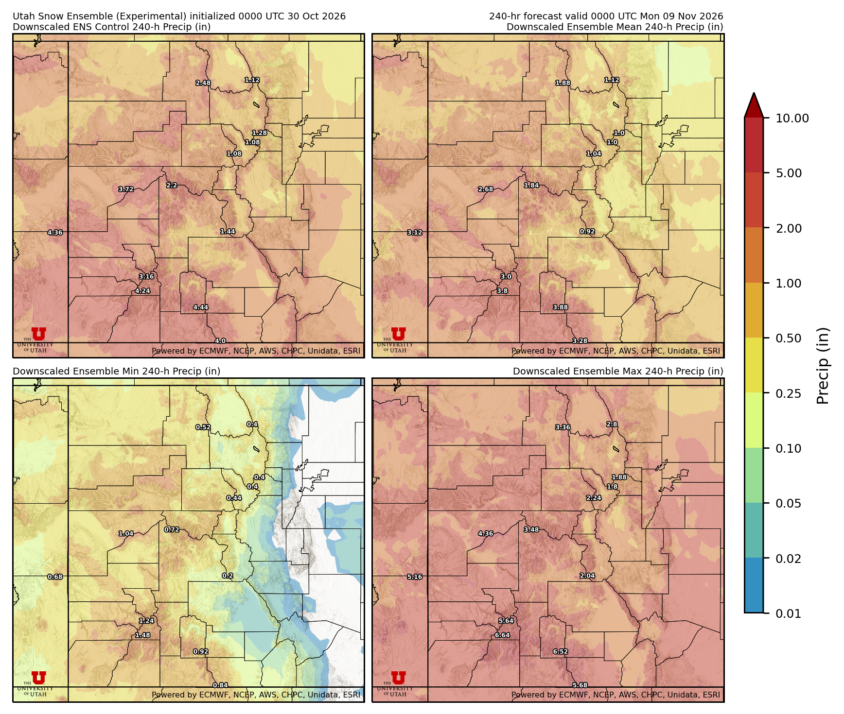 Latest NAEFS total precipitation forecast