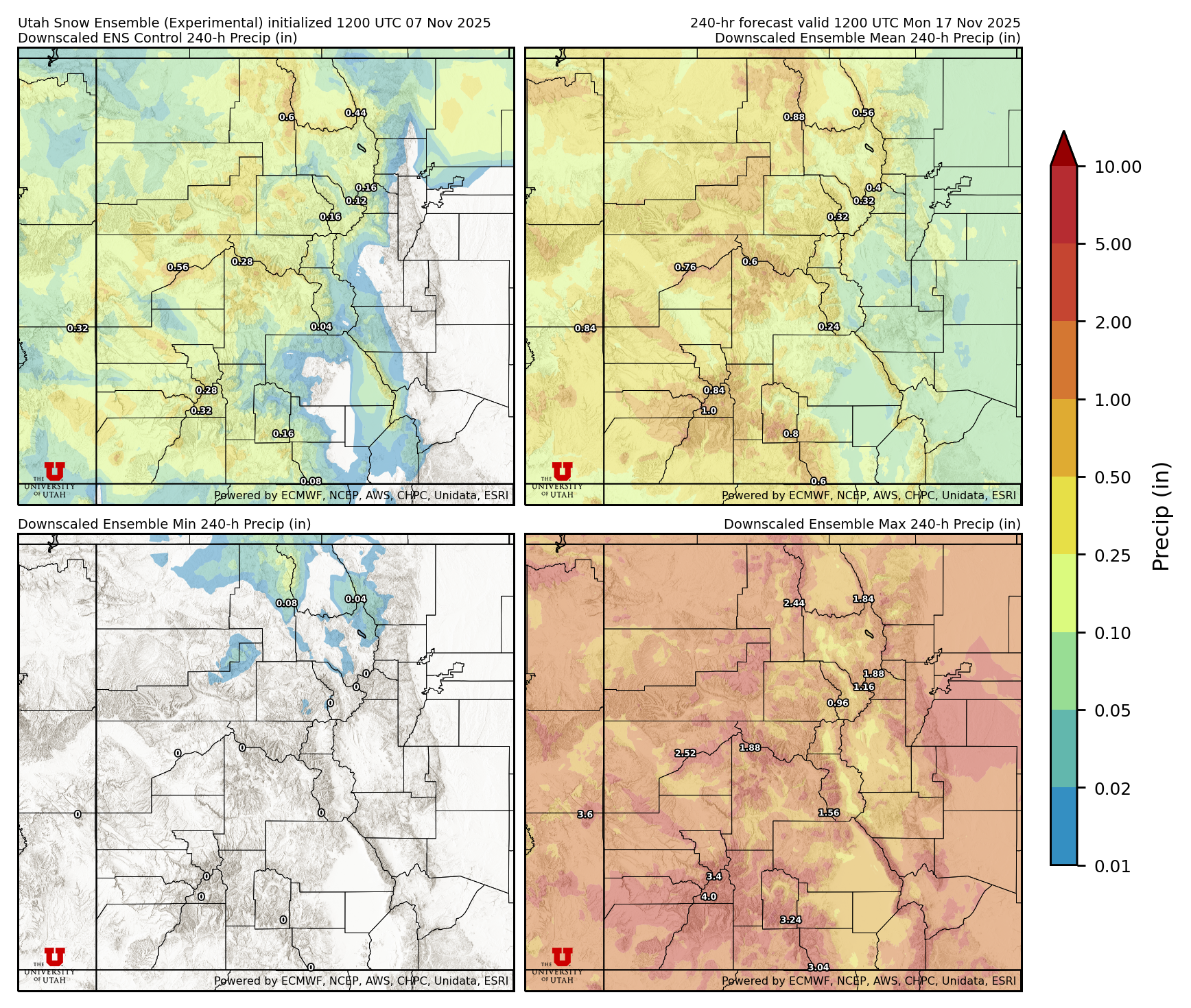 Click to enlarge the NAEFS precipitation Latest NAEFS total precipitation forecast