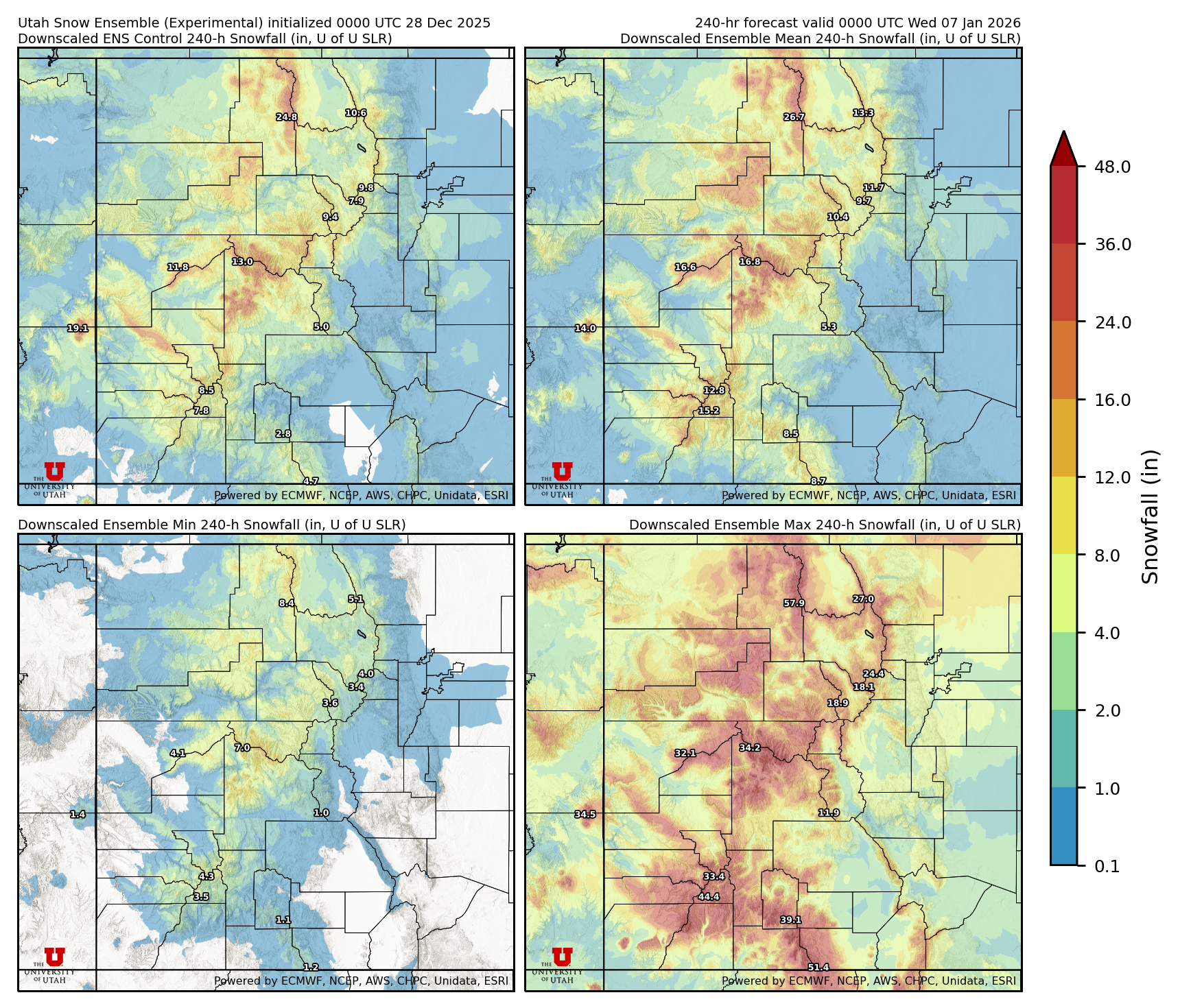 Click to enlarge the NAEFS precipitation Latest NAEFS total precipitation forecast