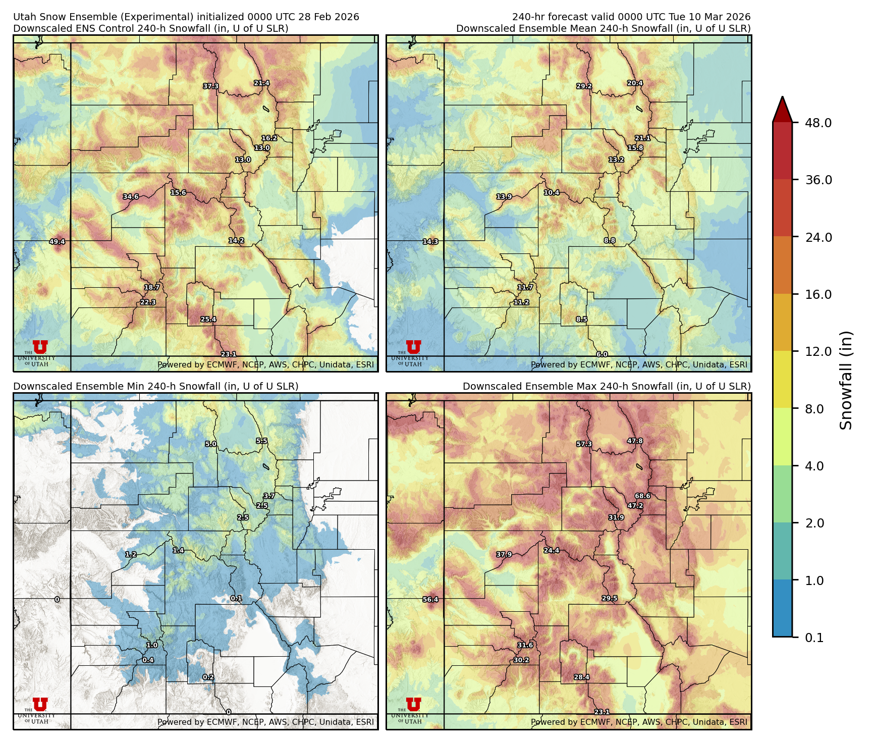 Click to enlarge the NAEFS precipitation Latest NAEFS total precipitation forecast