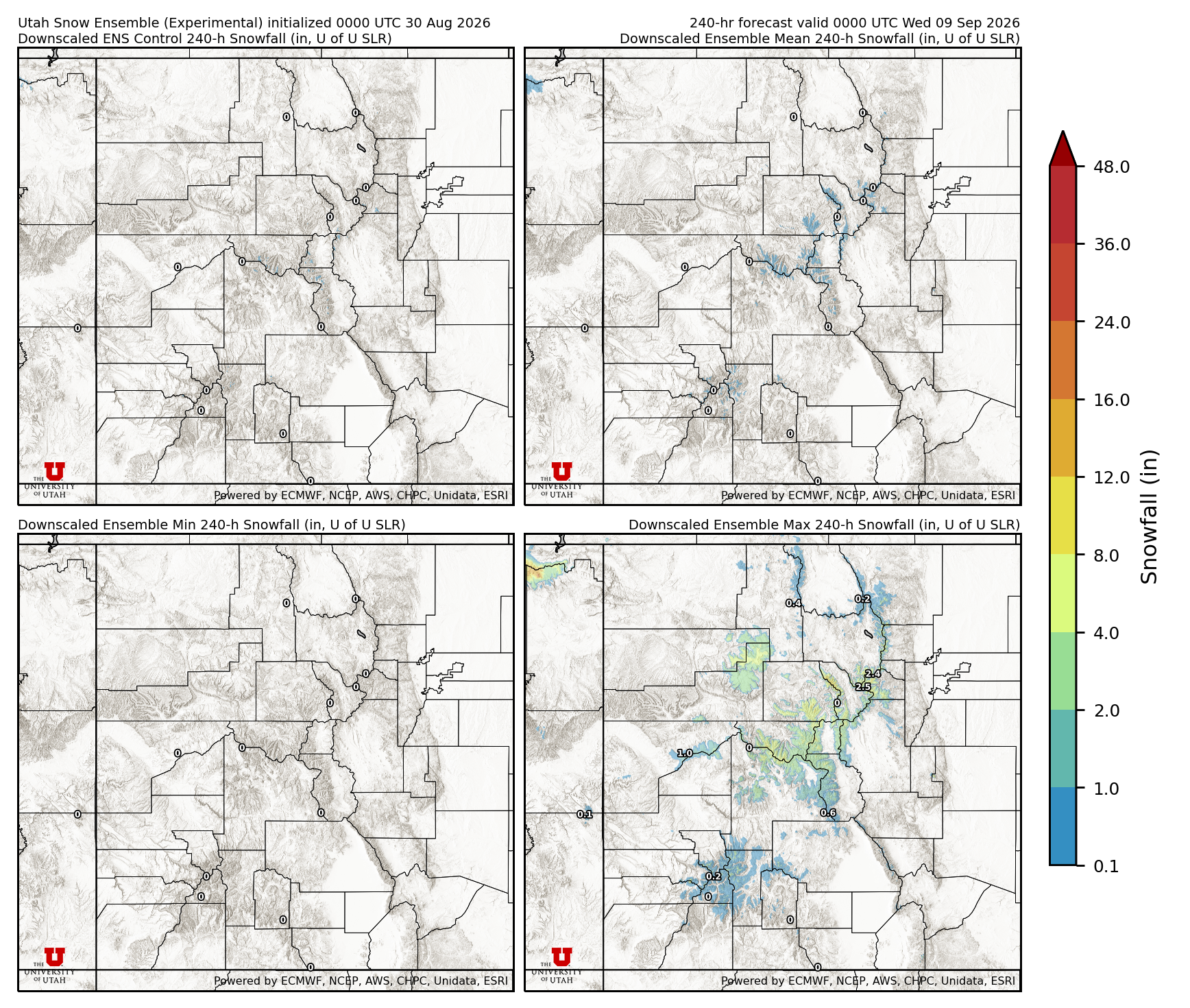 Latest NAEFS total precipitation forecast