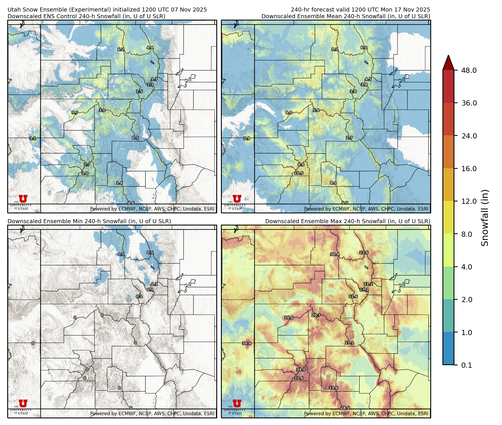 Click to enlarge the NAEFS precipitation Latest NAEFS total precipitation forecast