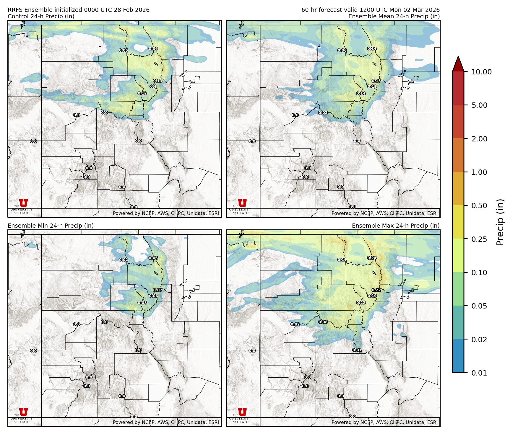 Click to enlarge the SFEF precipitation Latest RRFS total precipitation forecast