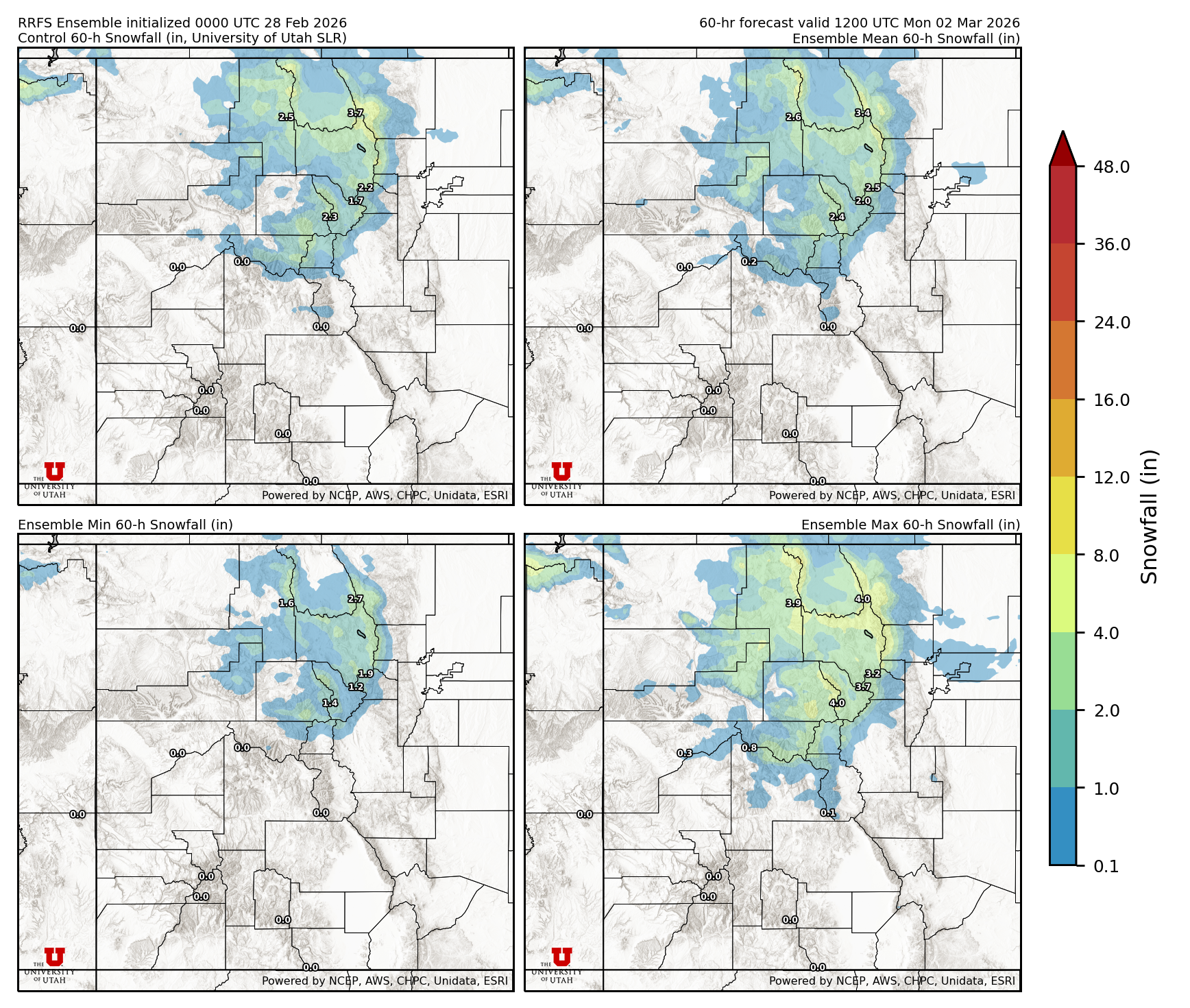Click to enlarge the SFEF precipitation Latest RRFS snow forecast