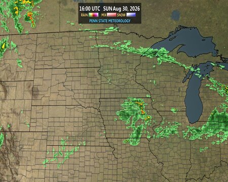 latest image of Northcentral radar