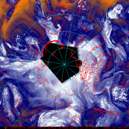 latest image of Arctic water vapor