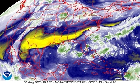 latest image of Eastern US water vapor