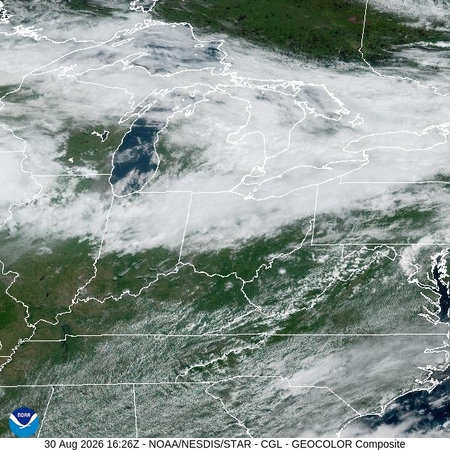 latest image of Central Great Lakes  geocolor