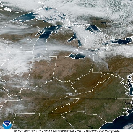 latest image of Central Great Lakes  geocolor