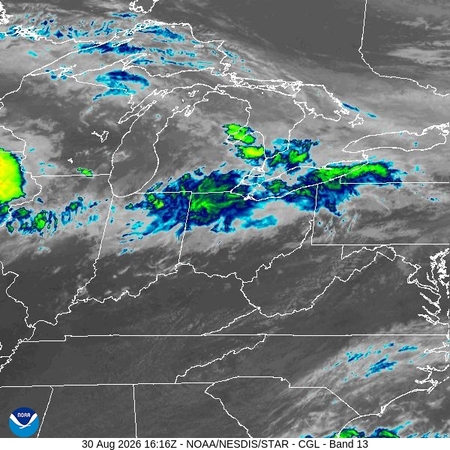 latest image of Central Great Lakes IR