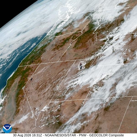 latest image of Pacific Northeast geocolor