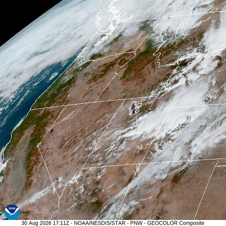 latest image of Pacific Northeast geocolor