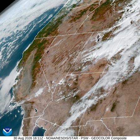 latest image of Pacific Southwest geocolor