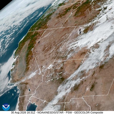 latest image of Pacific Southwest geocolor