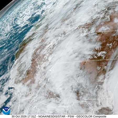latest image of Pacific Southwest geocolor