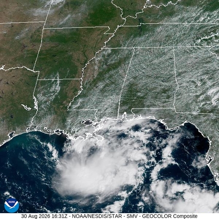 latest image of Lower Miss. Valley geocolor