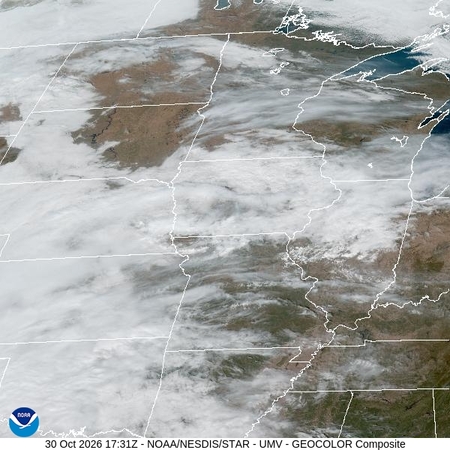 latest image of Upper Miss. Valley geocolor
